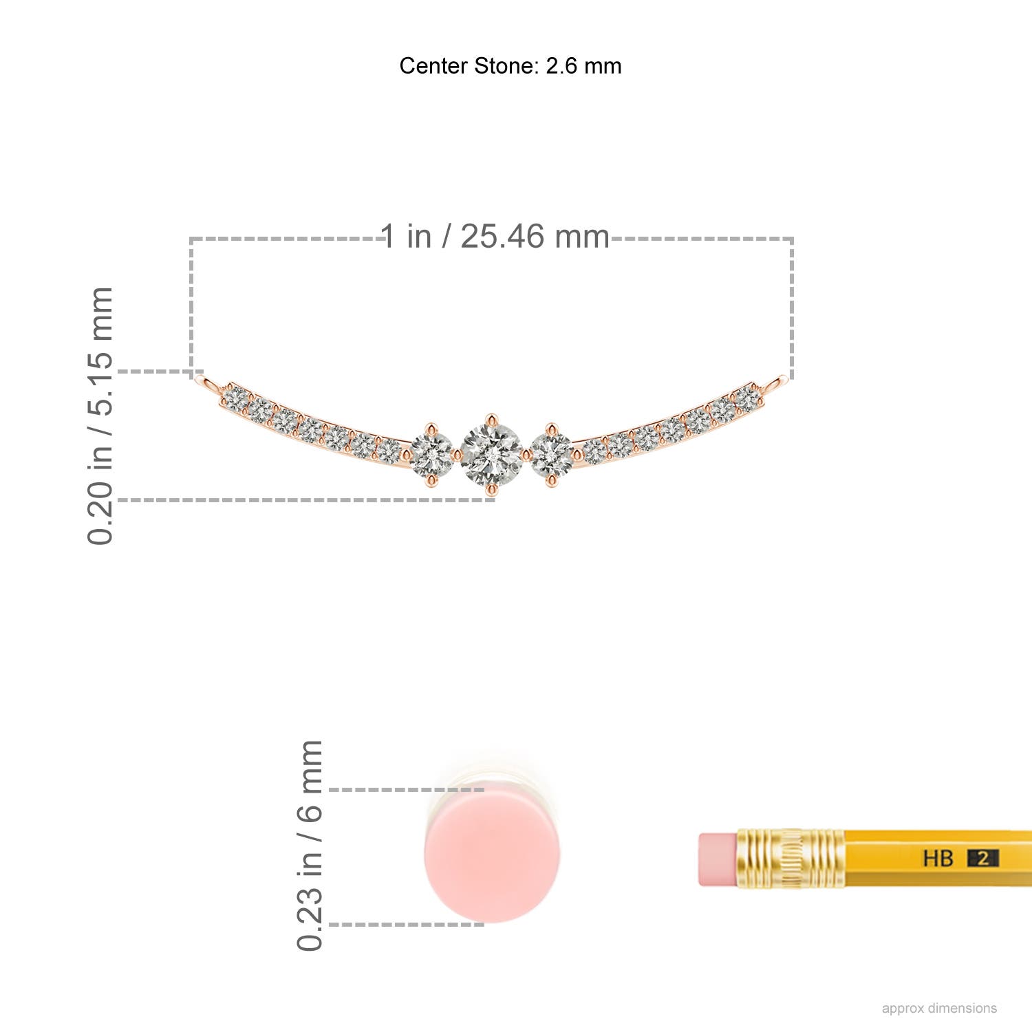 K, I3 / 0.18 CT / 14 KT Rose Gold