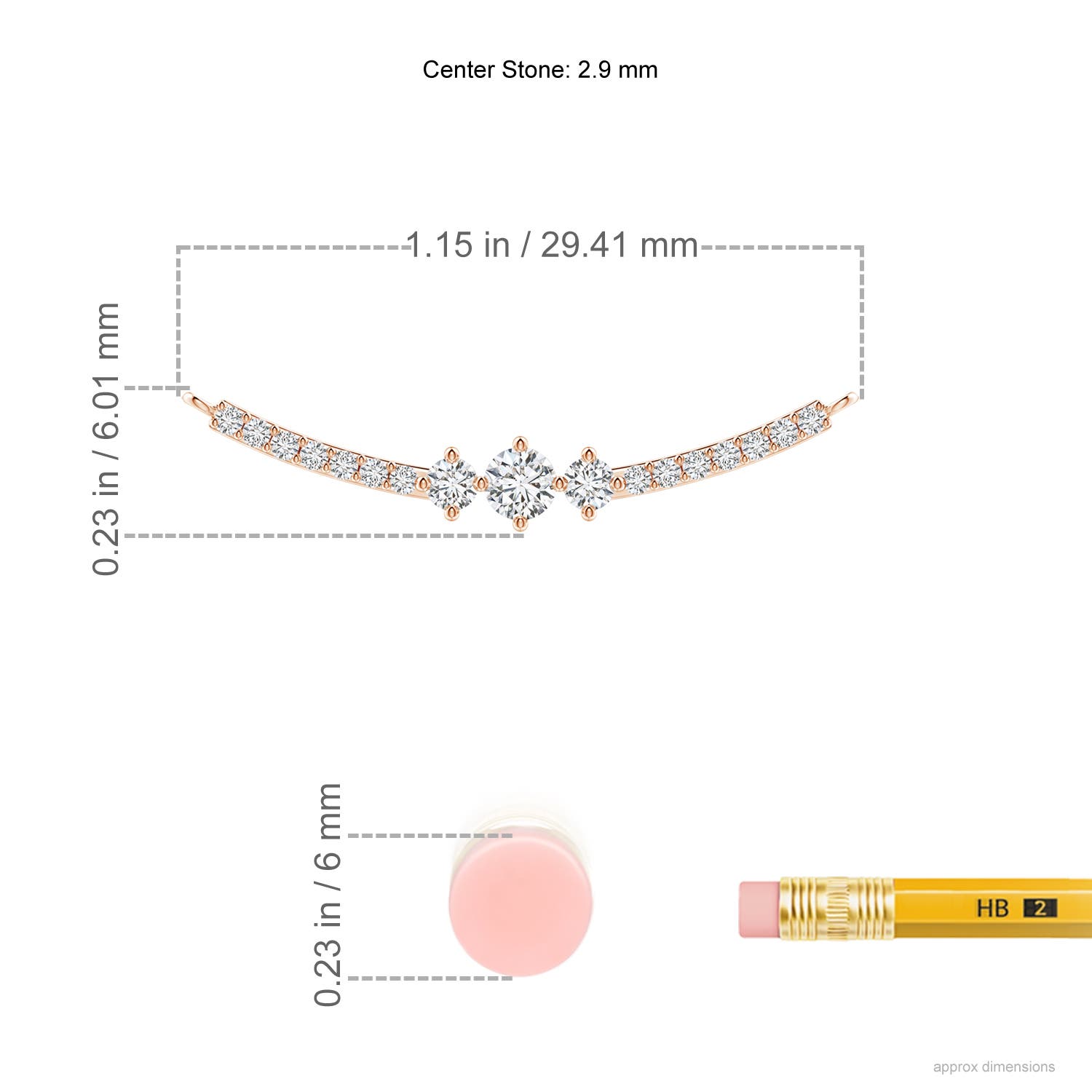 H, SI2 / 0.26 CT / 14 KT Rose Gold