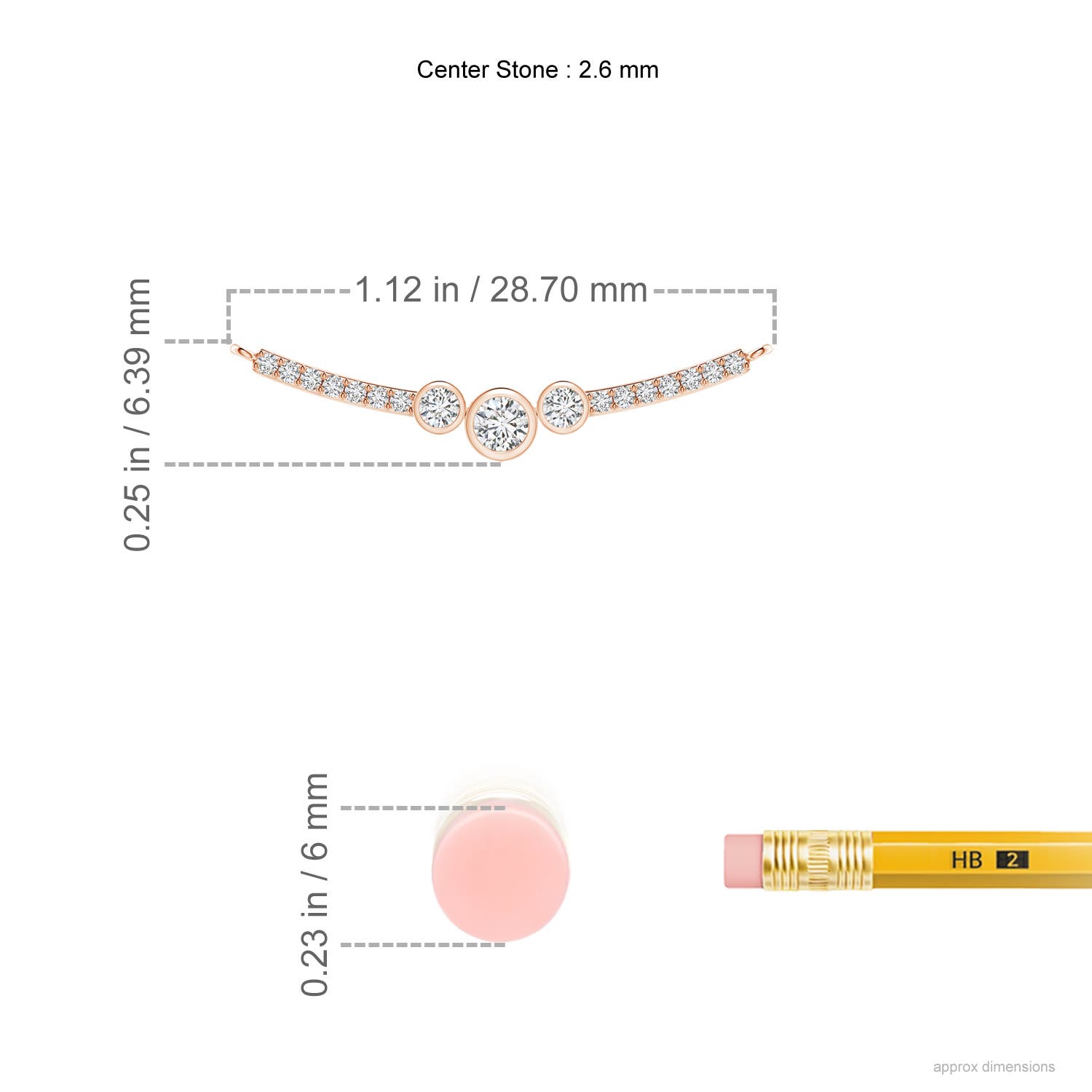 H, SI2 / 0.18 CT / 14 KT Rose Gold