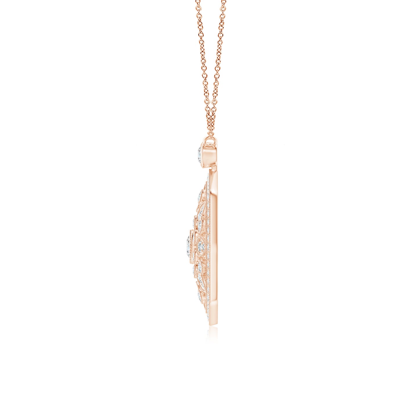 Vintage Inspired Natural Diamond Octagonal Pendant