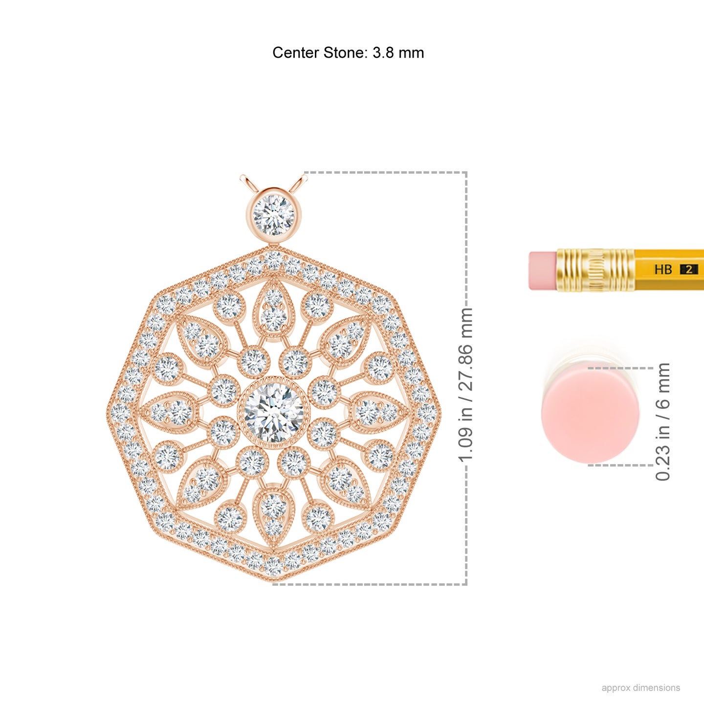 Vintage Inspired Natural Diamond Octagonal Pendant