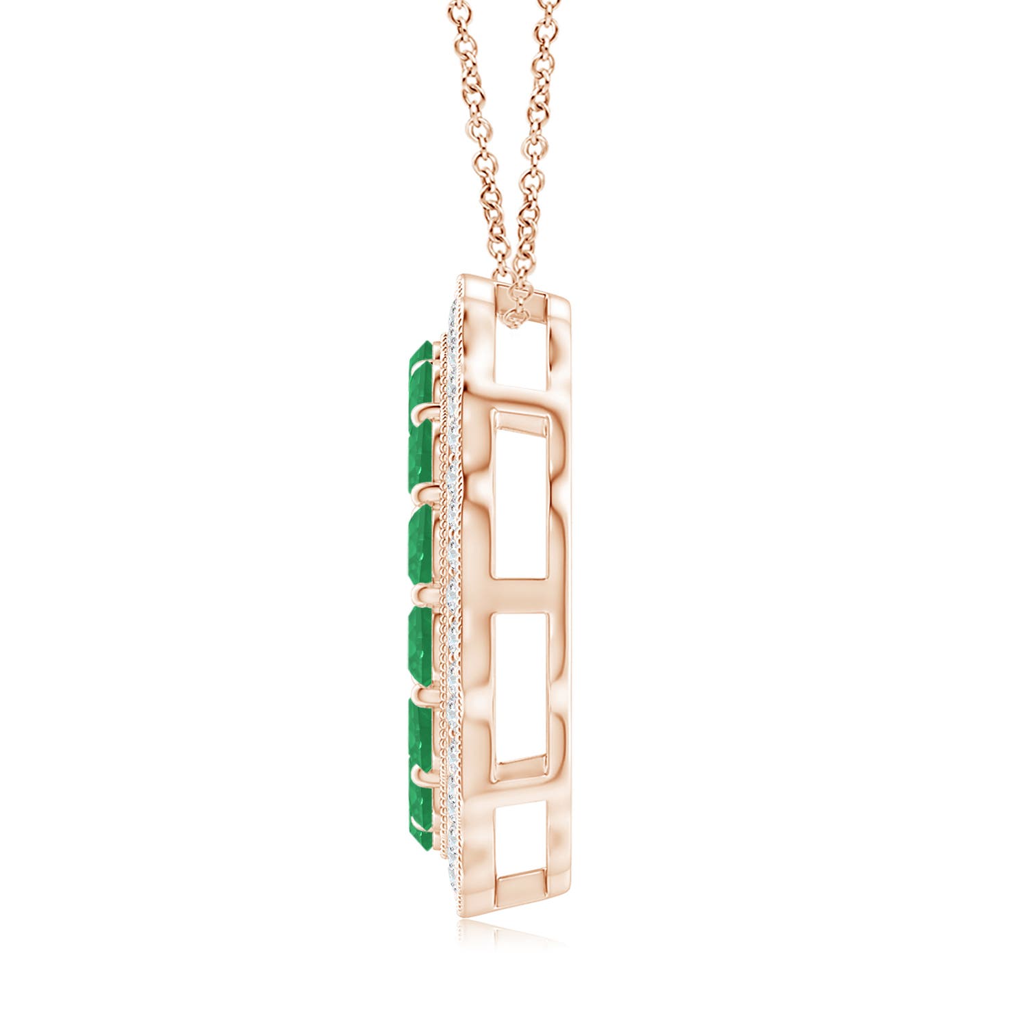 A - Emerald / 1.13 CT / 14 KT Rose Gold