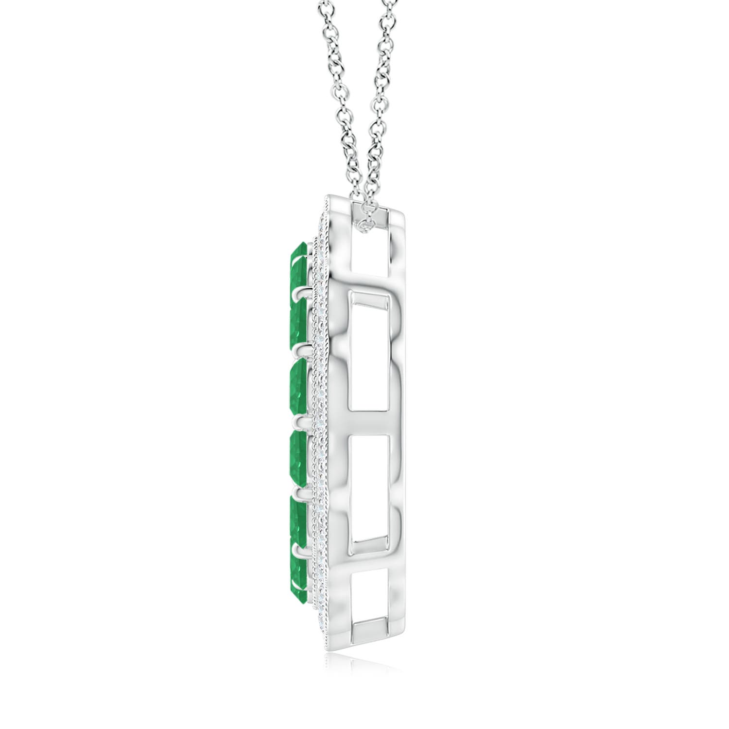 A - Emerald / 1.13 CT / 14 KT White Gold