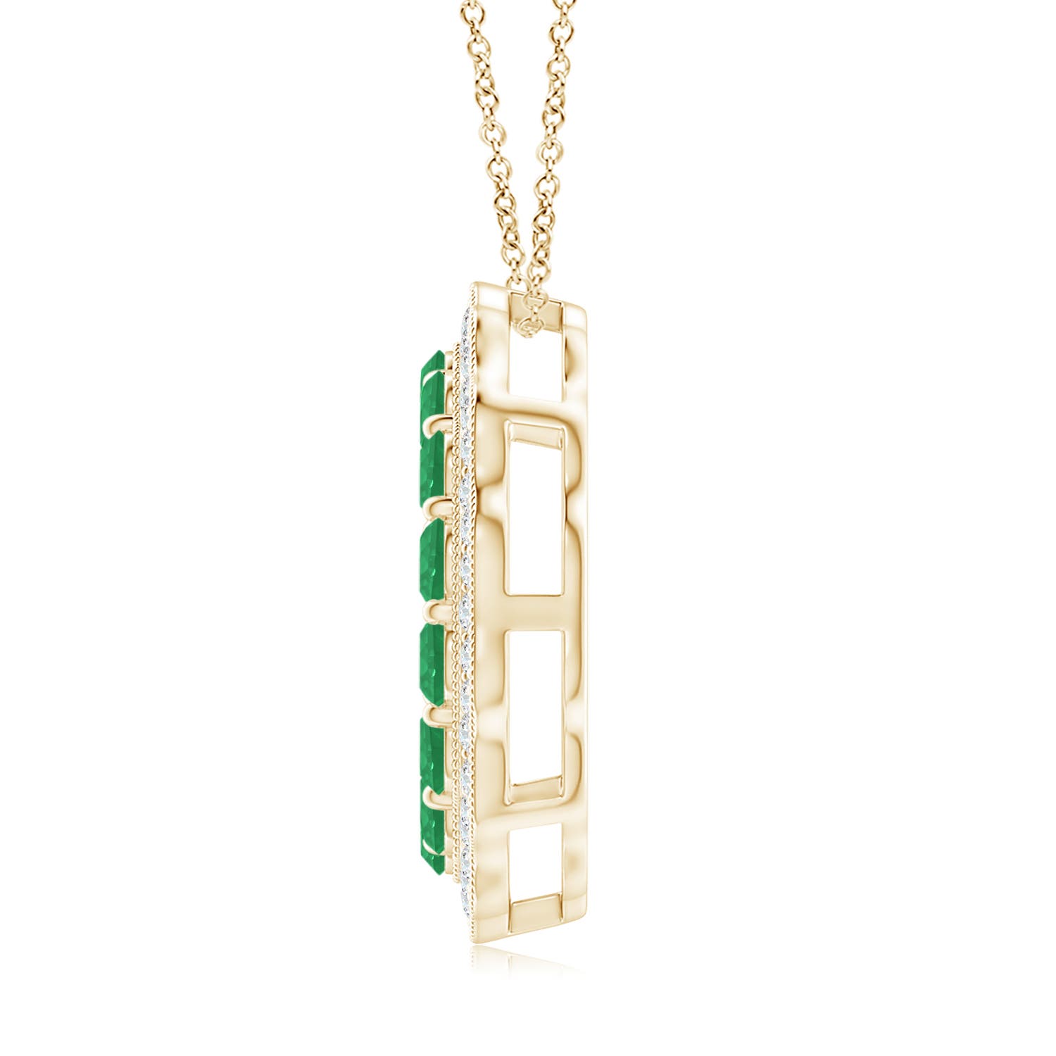 A - Emerald / 1.13 CT / 14 KT Yellow Gold