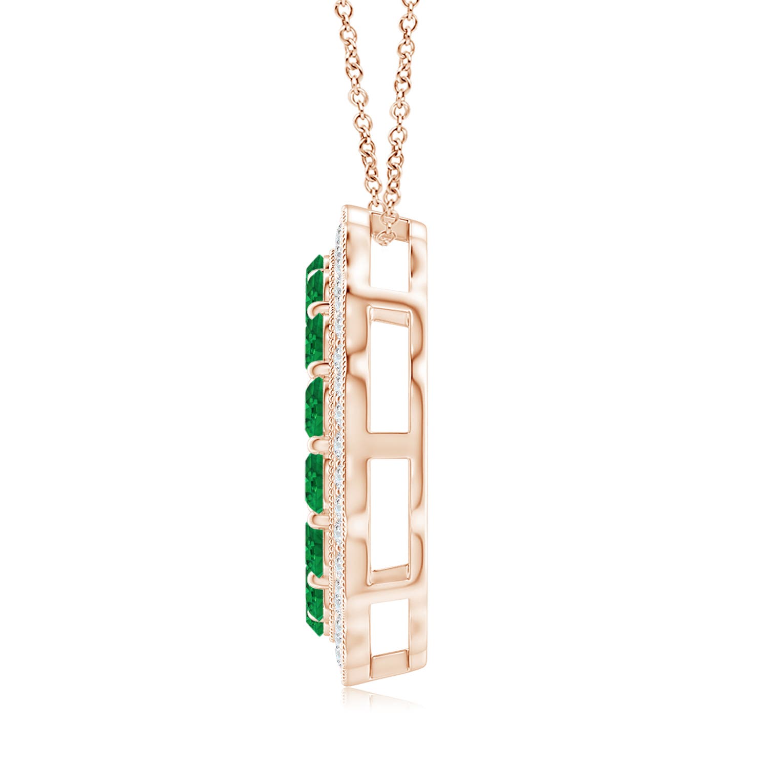 AAA - Emerald / 1.13 CT / 14 KT Rose Gold