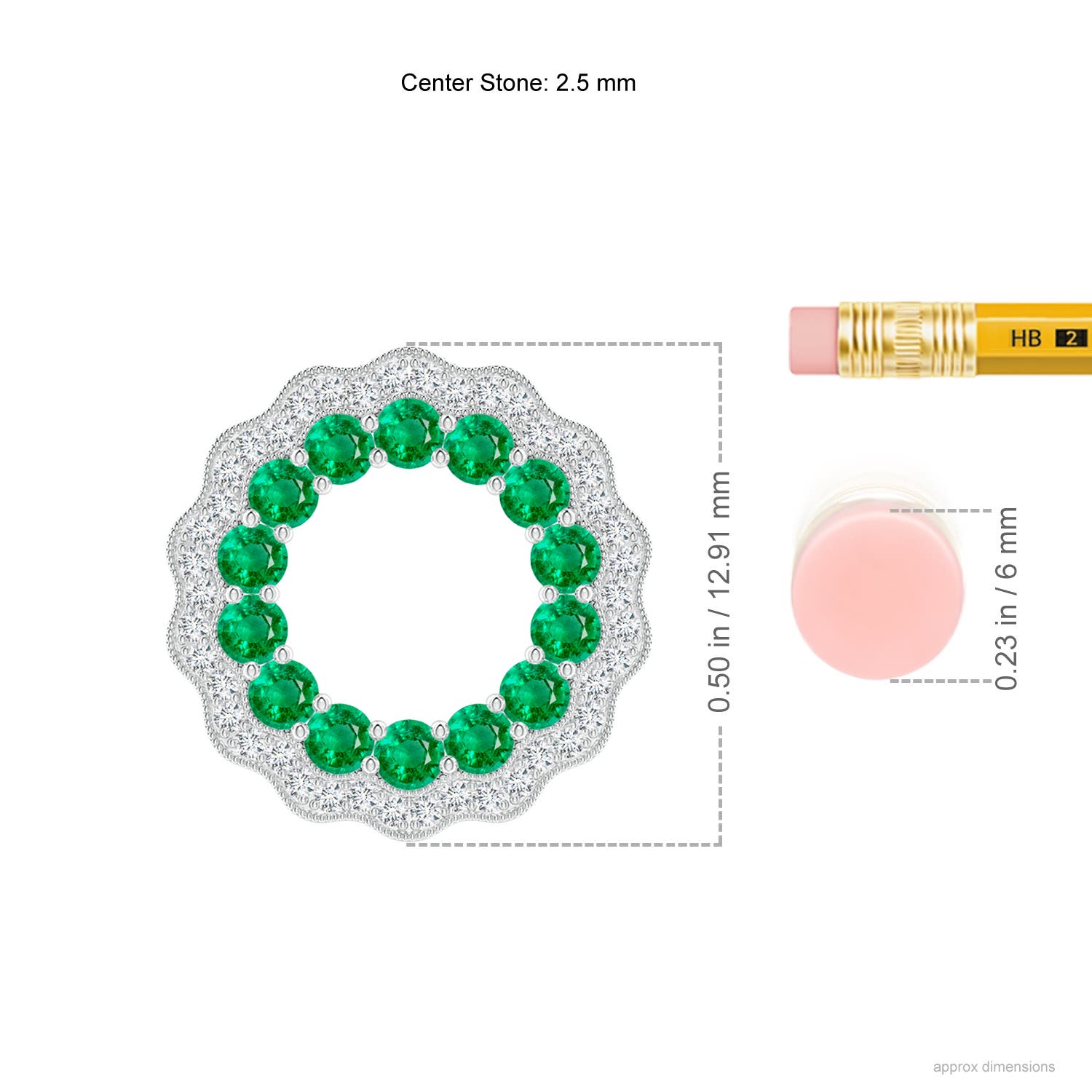 AAA - Emerald / 1.13 CT / 14 KT White Gold