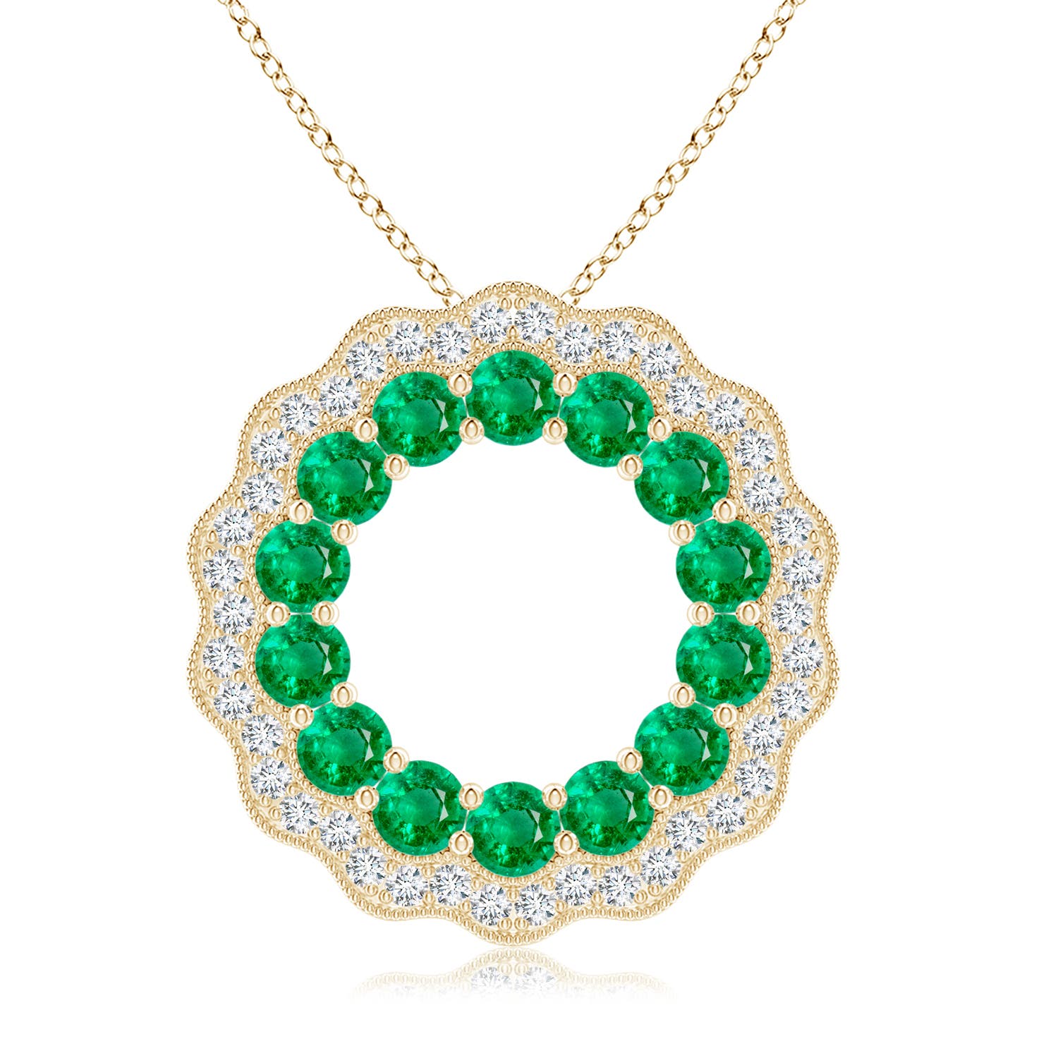 AAA - Emerald / 1.13 CT / 14 KT Yellow Gold