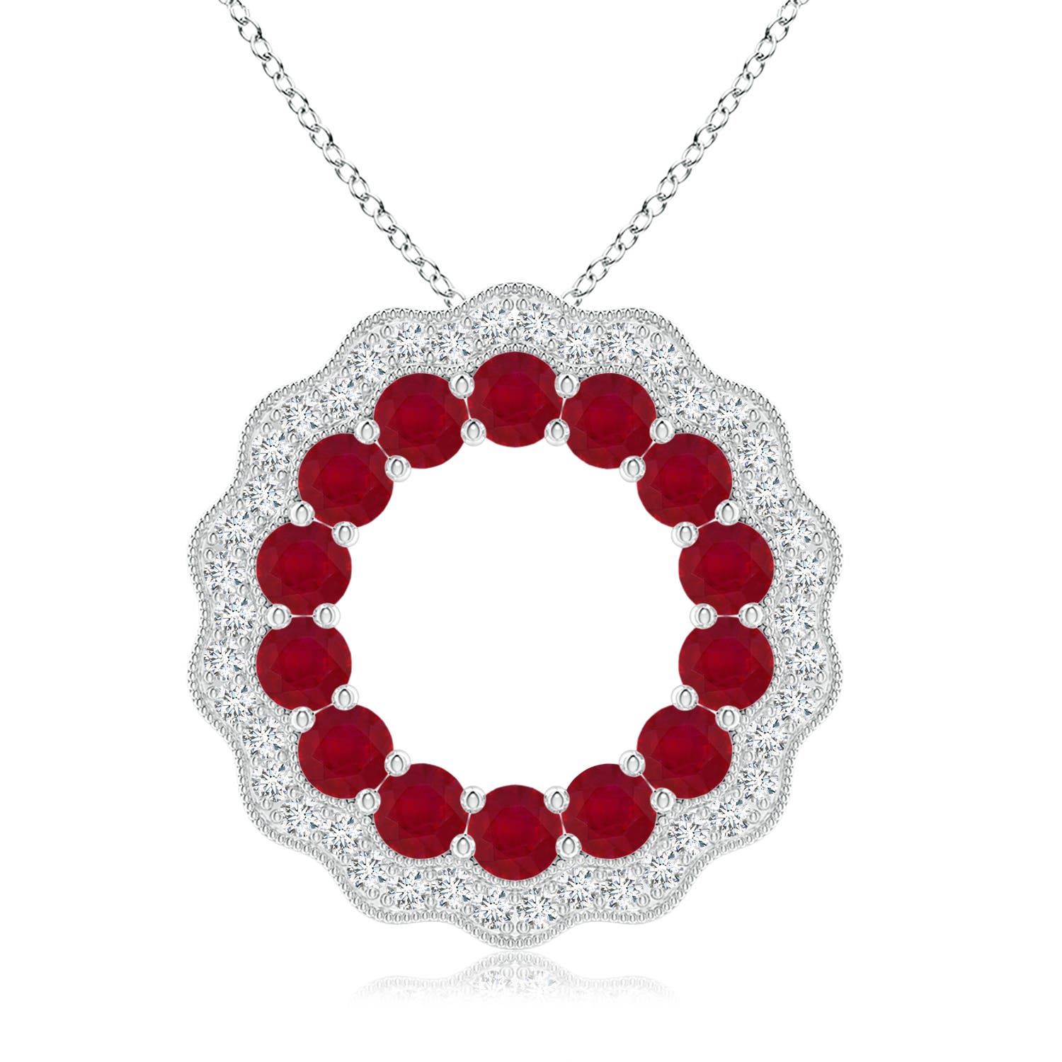 AA - Ruby / 1.51 CT / 14 KT White Gold