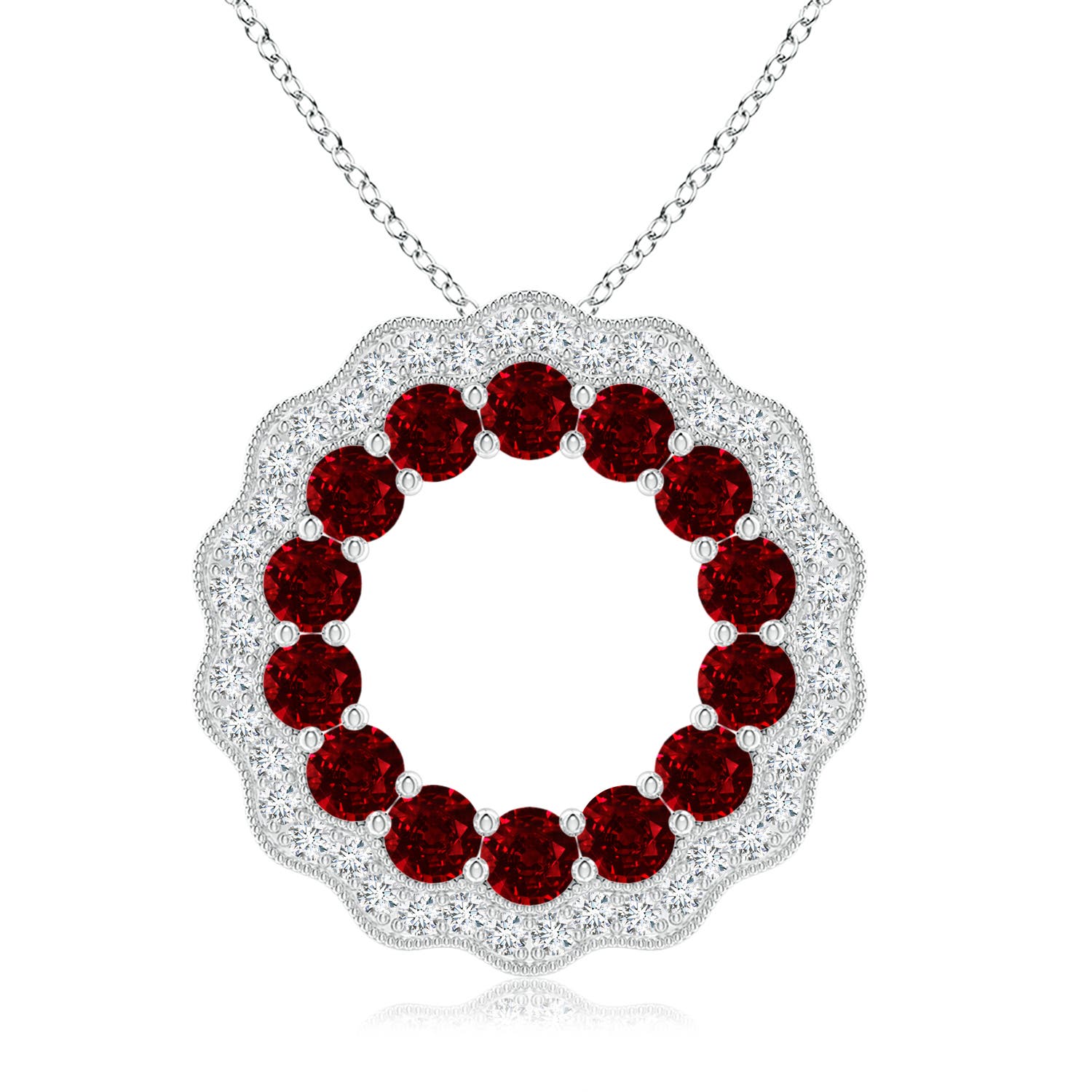 AAAA - Ruby / 1.51 CT / 14 KT White Gold