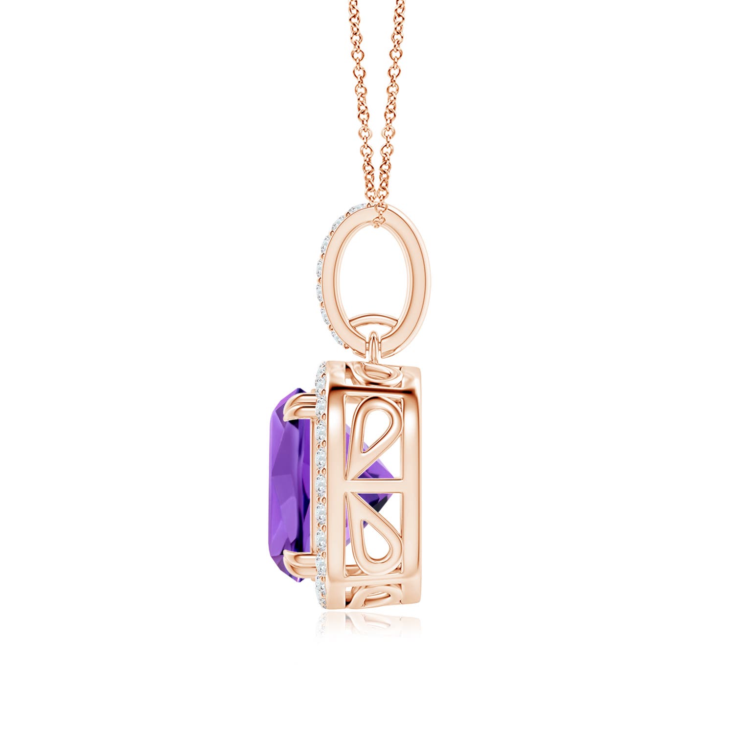 AAAA - Amethyst / 3.98 CT / 14 KT Rose Gold