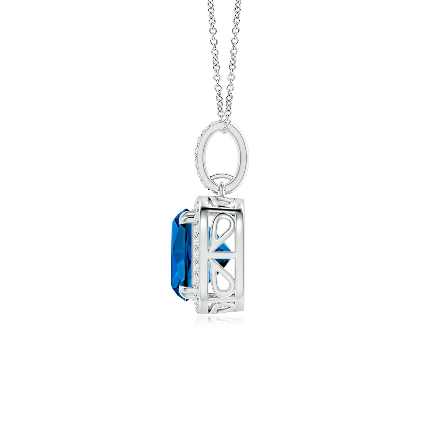 AAAA - London Blue Topaz / 2.58 CT / 14 KT White Gold