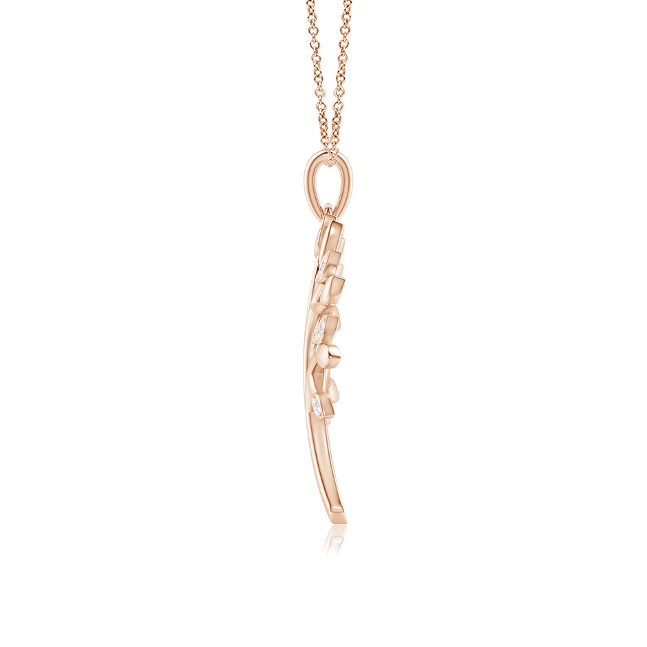 1mm GVS2 Tree of Life Diamond Pendant in Rose Gold side-1