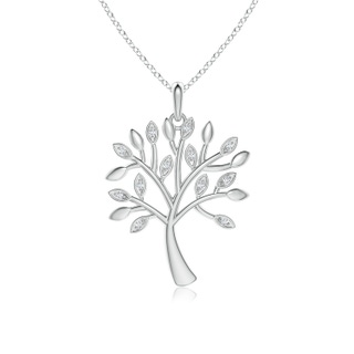 1mm GVS2 Tree of Life Diamond Pendant in S999 Silver