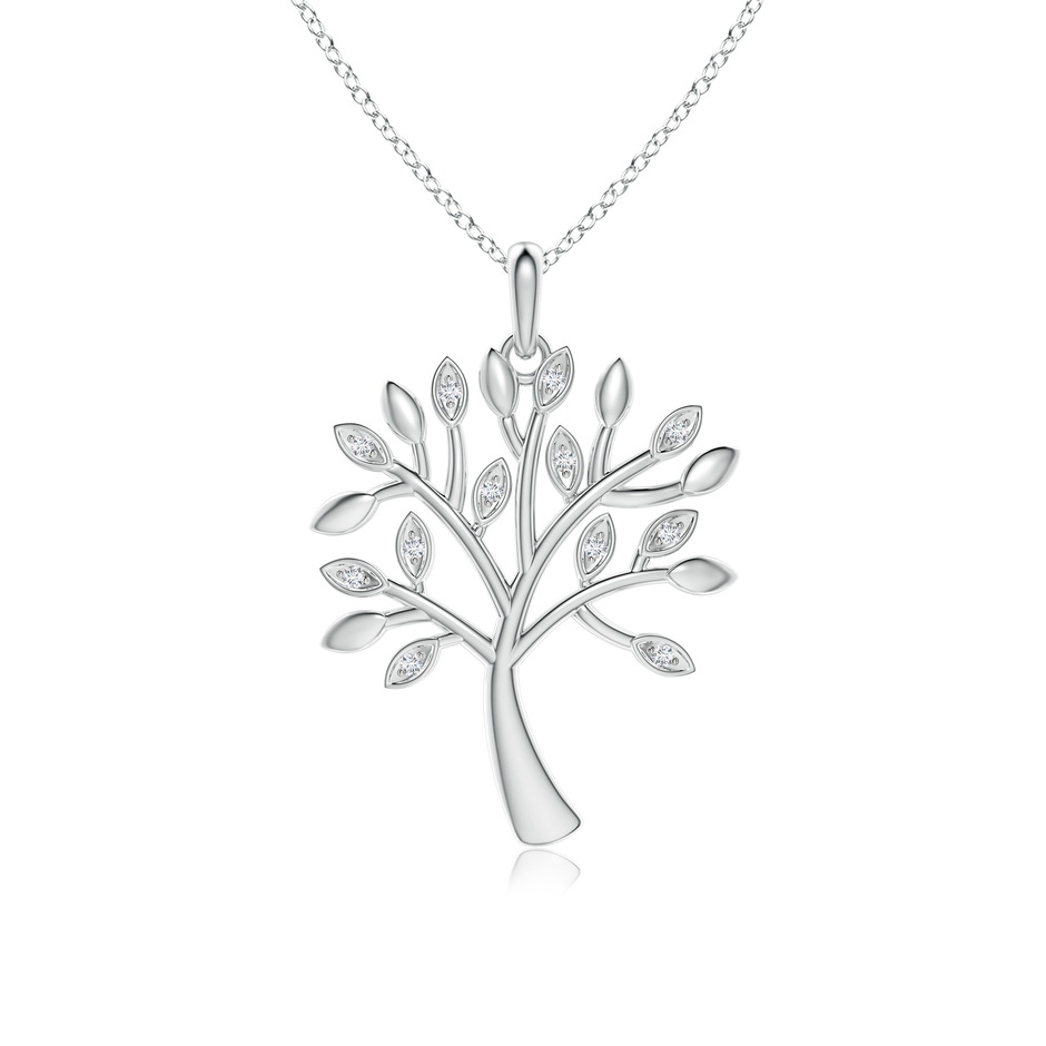 1mm GVS2 Tree of Life Diamond Pendant in S999 Silver 