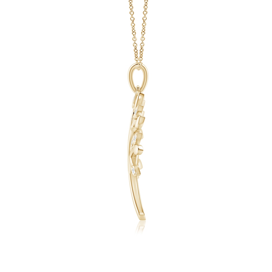 1mm GVS2 Tree of Life Diamond Pendant in Yellow Gold side-1