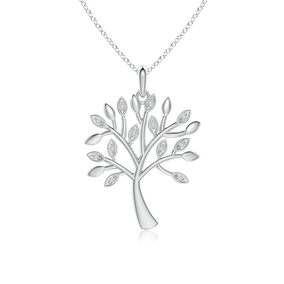 1mm HSI2 Tree of Life Diamond Pendant in S999 Silver 