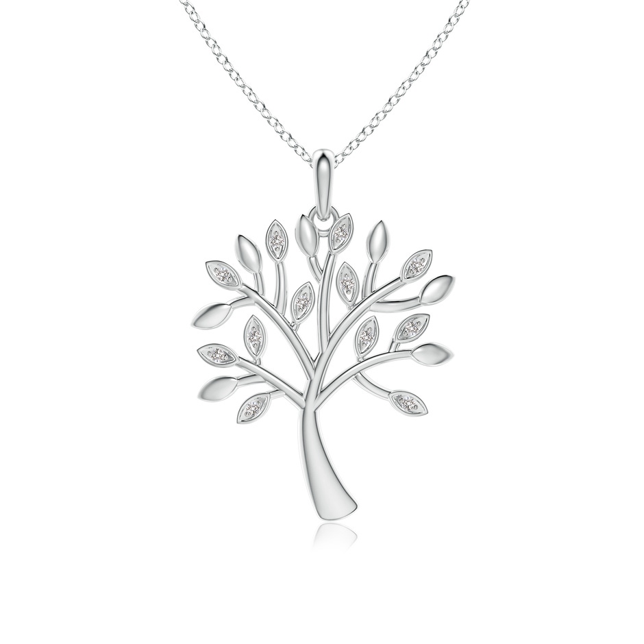 1mm IJI1I2 Tree of Life Diamond Pendant in S999 Silver 