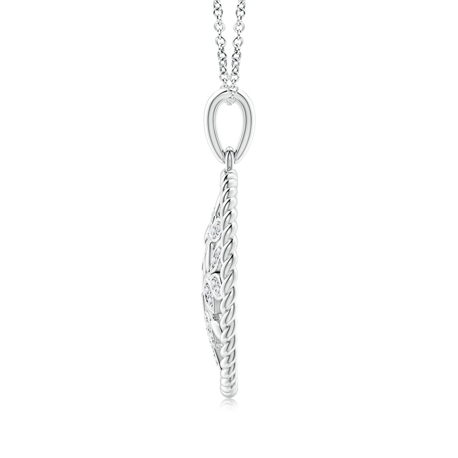 1.3mm GVS2 Two Tone Effect Tree of Life Diamond Pendant with Twisted Rope Halo in White Gold side 199