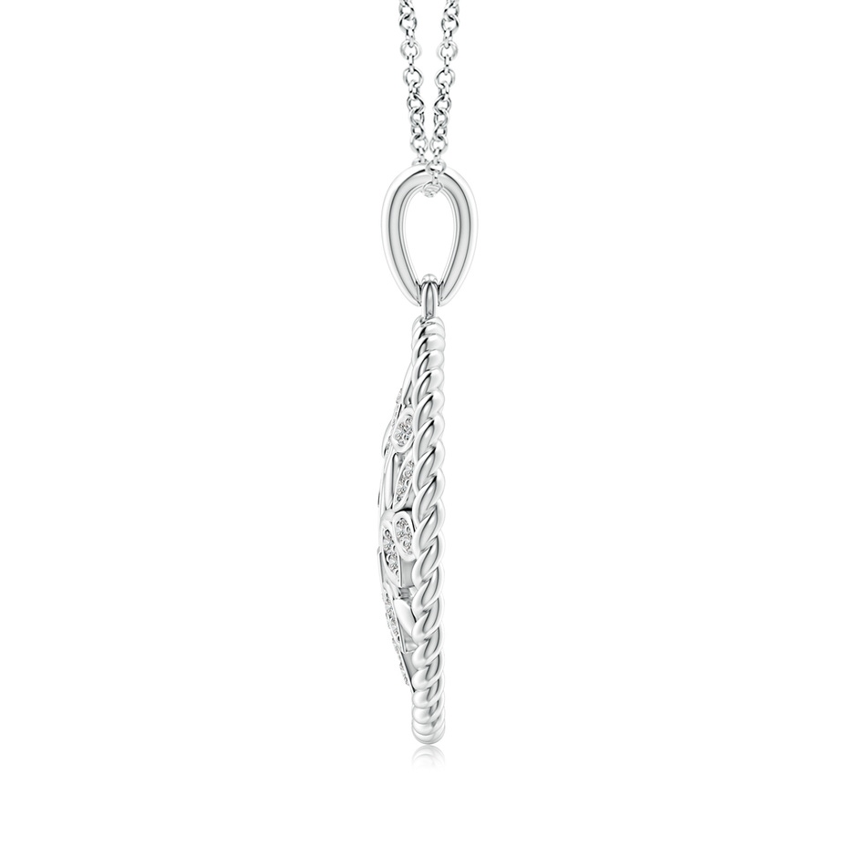 1.3mm IJI1I2 Two Tone Effect Tree of Life Diamond Pendant with Twisted Rope Halo in White Gold side 199