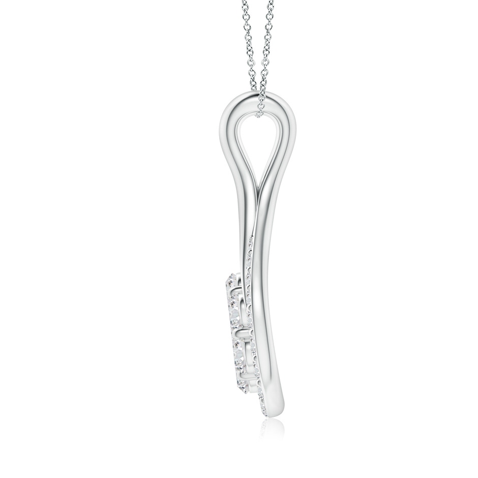 2mm HSI2 Diamond Clustre Teardrop Pendant in White Gold side-1