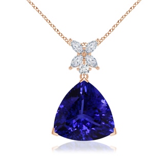 13.02x13.28x7.53mm AAAA GIA Certified Triangular Tanzanite Pendant with Floral Bale in Rose Gold