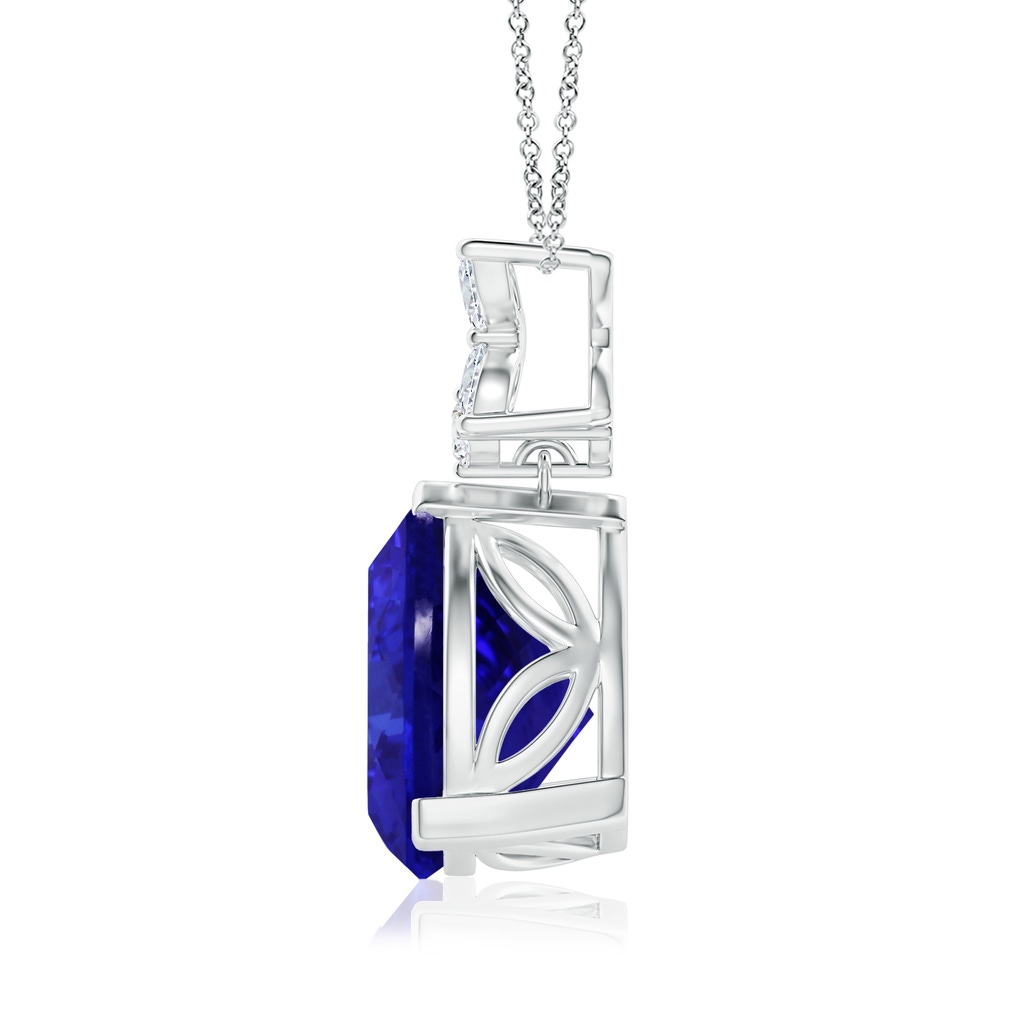 13.02x13.28x7.53mm AAAA GIA Certified Triangular Tanzanite Pendant with Floral Bale in White Gold Side 199