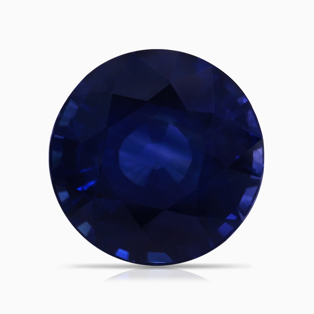 11.04x10.98x6.92mm AA GIA Certified Round Blue Sapphire Pendant with Floral Bale in 18K White Gold Stone