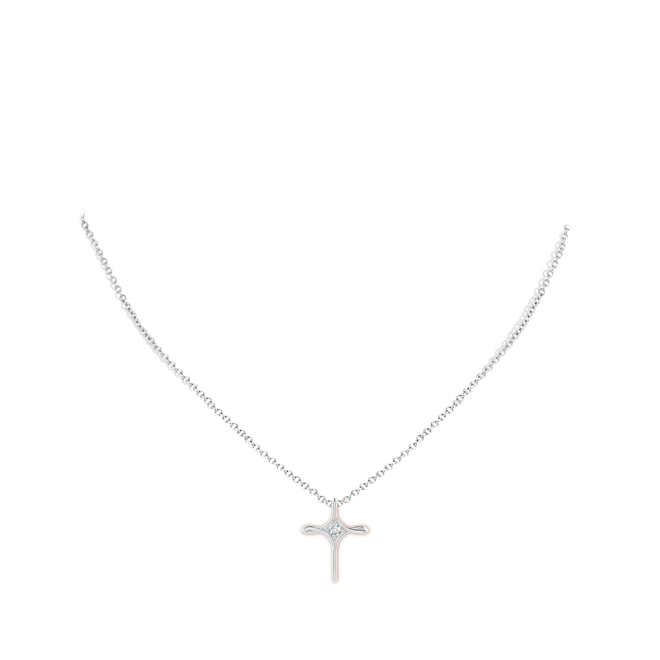 2.9mm GVS2 Prong-Set Diamond Infinity Cross Pendant in P950 Platinum body-neck