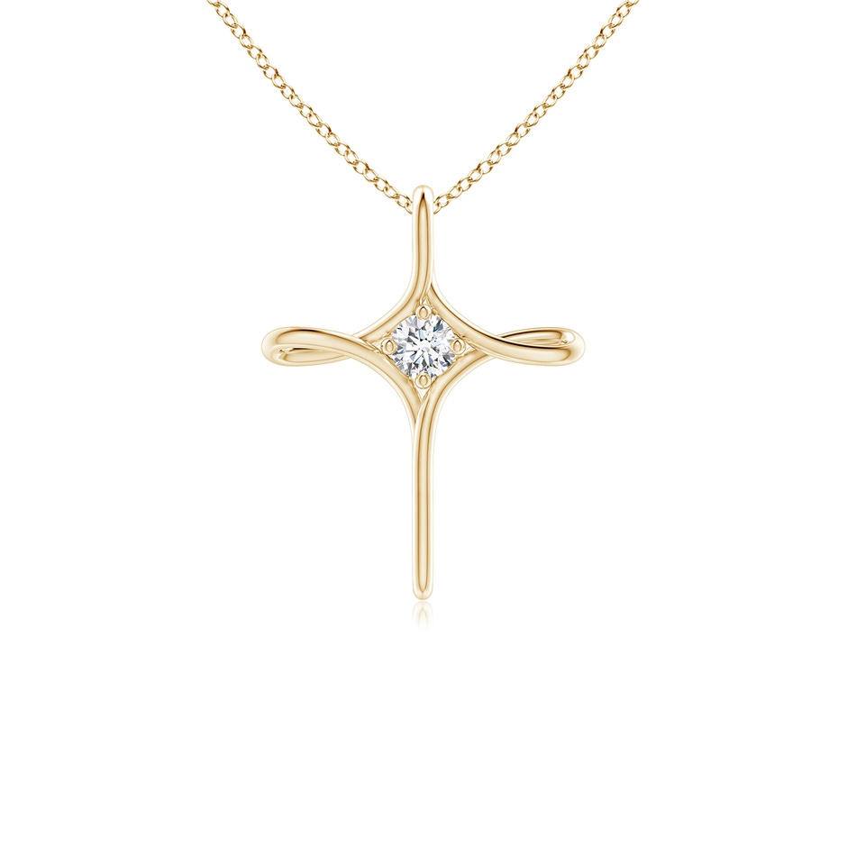 2.9mm GVS2 Prong-Set Diamond Infinity Cross Pendant in Yellow Gold 