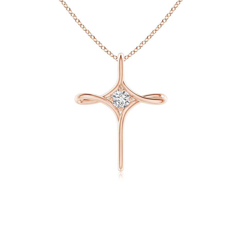 2.9mm HSI2 Prong-Set Diamond Infinity Cross Pendant in Rose Gold 
