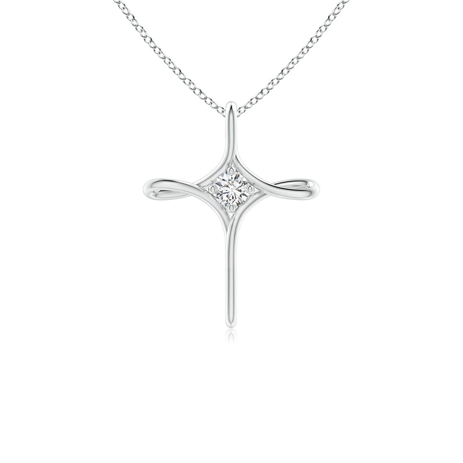2.9mm HSI2 Prong-Set Diamond Infinity Cross Pendant in White Gold 