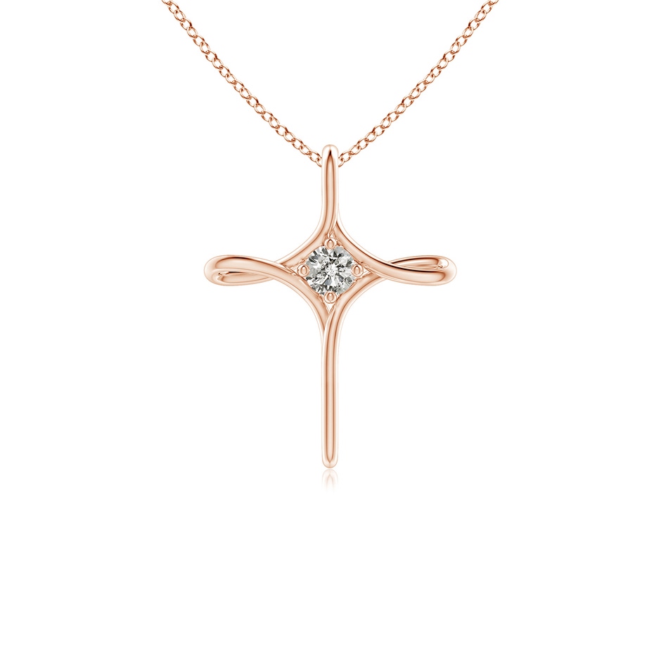 2.9mm KI3 Prong-Set Diamond Infinity Cross Pendant in Rose Gold 