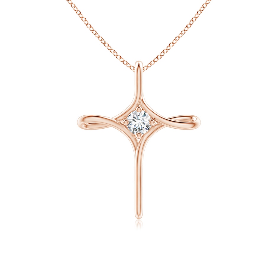 3.5mm GVS2 Prong-Set Diamond Infinity Cross Pendant in Rose Gold 