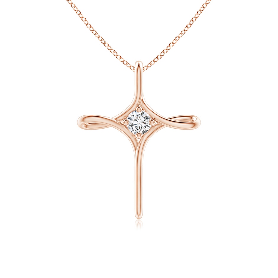 3.5mm HSI2 Prong-Set Diamond Infinity Cross Pendant in Rose Gold 
