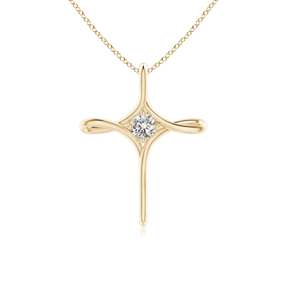 3.5mm IJI1I2 Prong-Set Diamond Infinity Cross Pendant in Yellow Gold 
