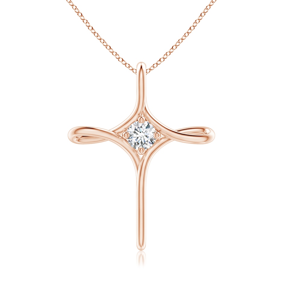 4.1mm GVS2 Prong-Set Diamond Infinity Cross Pendant in Rose Gold 