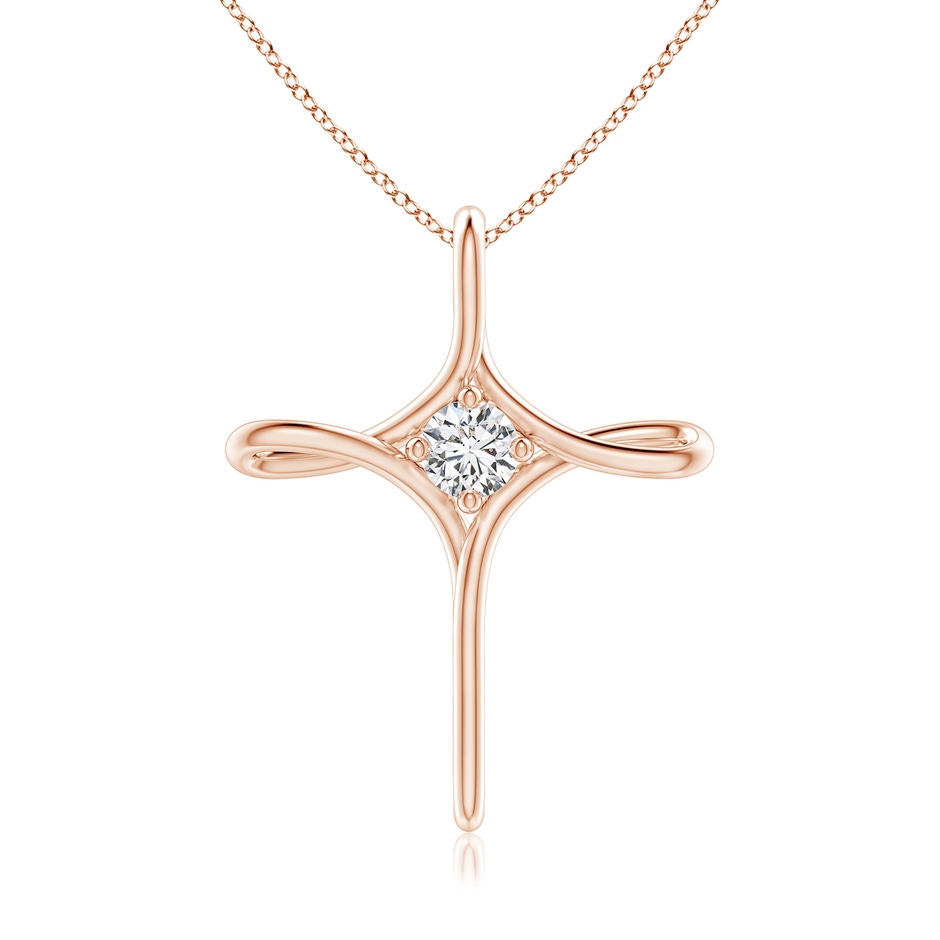 4.1mm HSI2 Prong-Set Diamond Infinity Cross Pendant in Rose Gold 