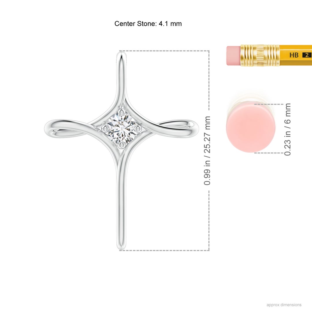 4.1mm HSI2 Prong-Set Diamond Infinity Cross Pendant in White Gold - ruler
