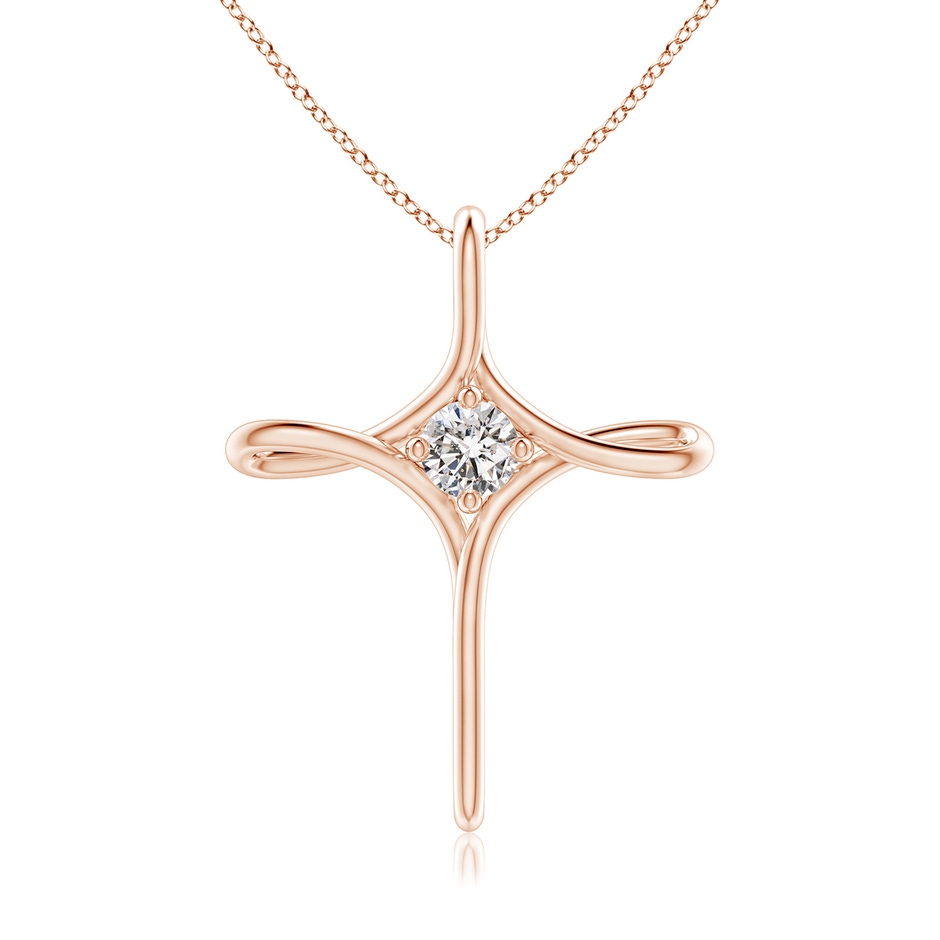 4.1mm IJI1I2 Prong-Set Diamond Infinity Cross Pendant in Rose Gold 