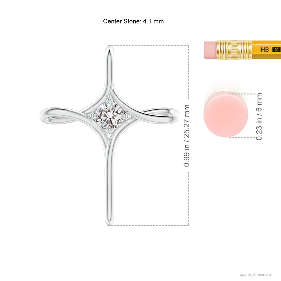 4.1mm IJI1I2 Prong-Set Diamond Infinity Cross Pendant in White Gold ruler