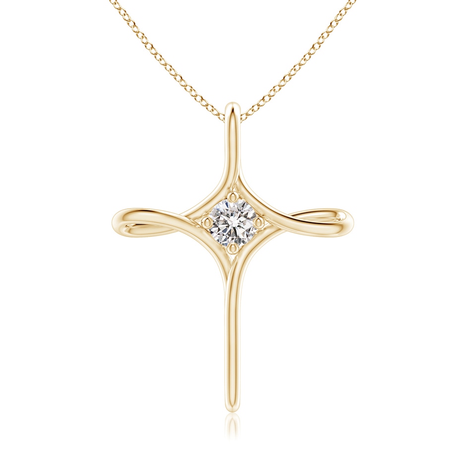 4.1mm IJI1I2 Prong-Set Diamond Infinity Cross Pendant in Yellow Gold 
