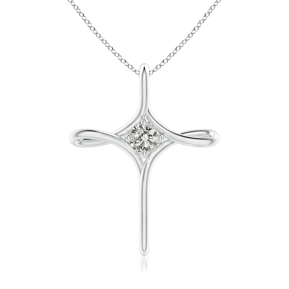 4.1mm KI3 Prong-Set Diamond Infinity Cross Pendant in White Gold 