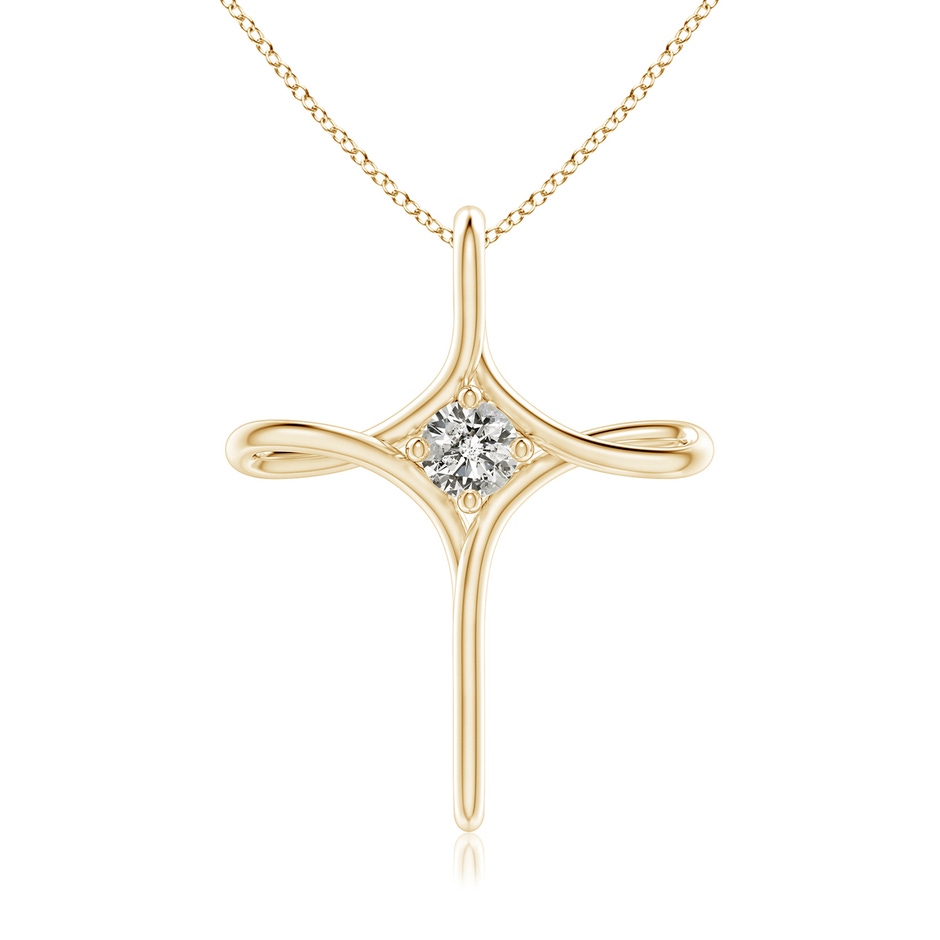 4.1mm KI3 Prong-Set Diamond Infinity Cross Pendant in Yellow Gold 