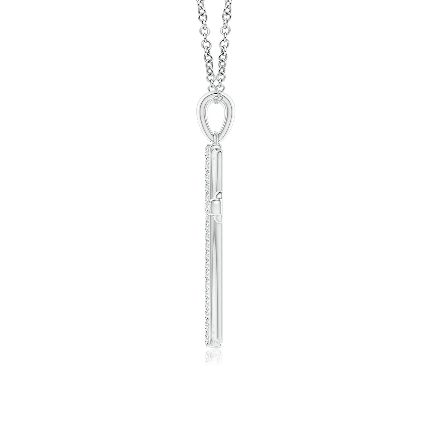 1.3mm GVS2 Prong-Set Diamond Tapered Cross Pendant in P950 Platinum