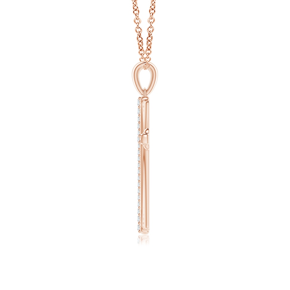 1.3mm GVS2 Prong-Set Diamond Tapered Cross Pendant in Rose Gold side-1