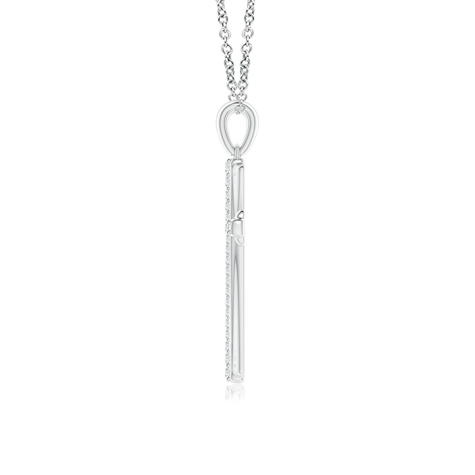 1.3mm GVS2 Prong-Set Diamond Tapered Cross Pendant in White Gold side-1