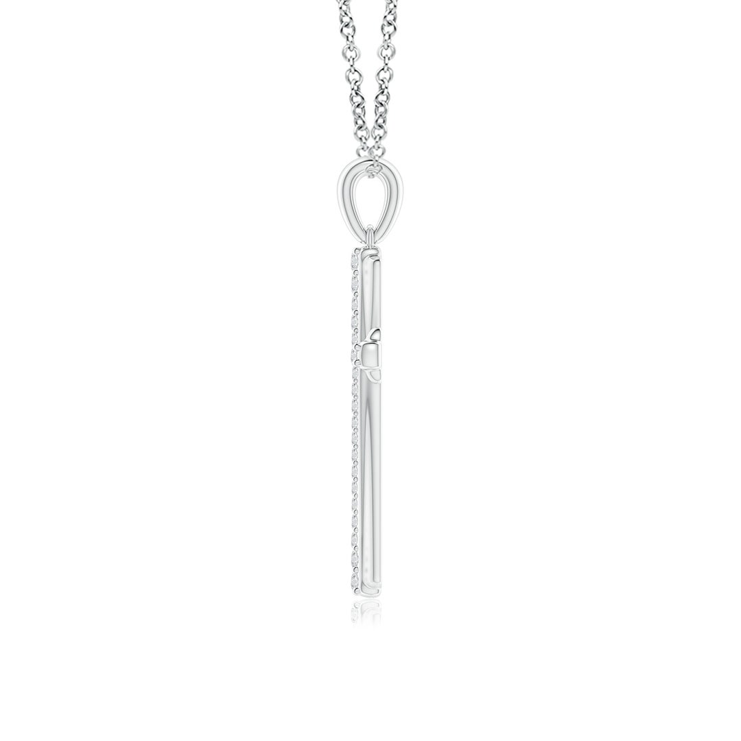 1.3mm HSI2 Prong-Set Diamond Tapered Cross Pendant in White Gold - side 3