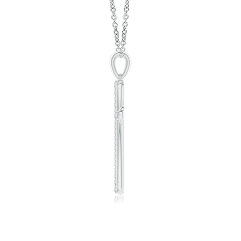 1.3mm HSI2 Prong-Set Diamond Tapered Cross Pendant in White Gold