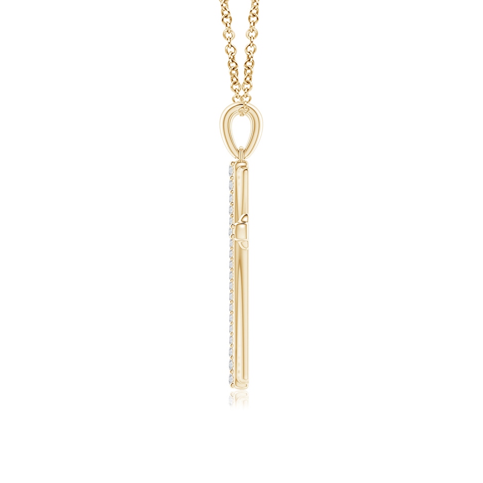 1.3mm HSI2 Prong-Set Diamond Tapered Cross Pendant in Yellow Gold side-1