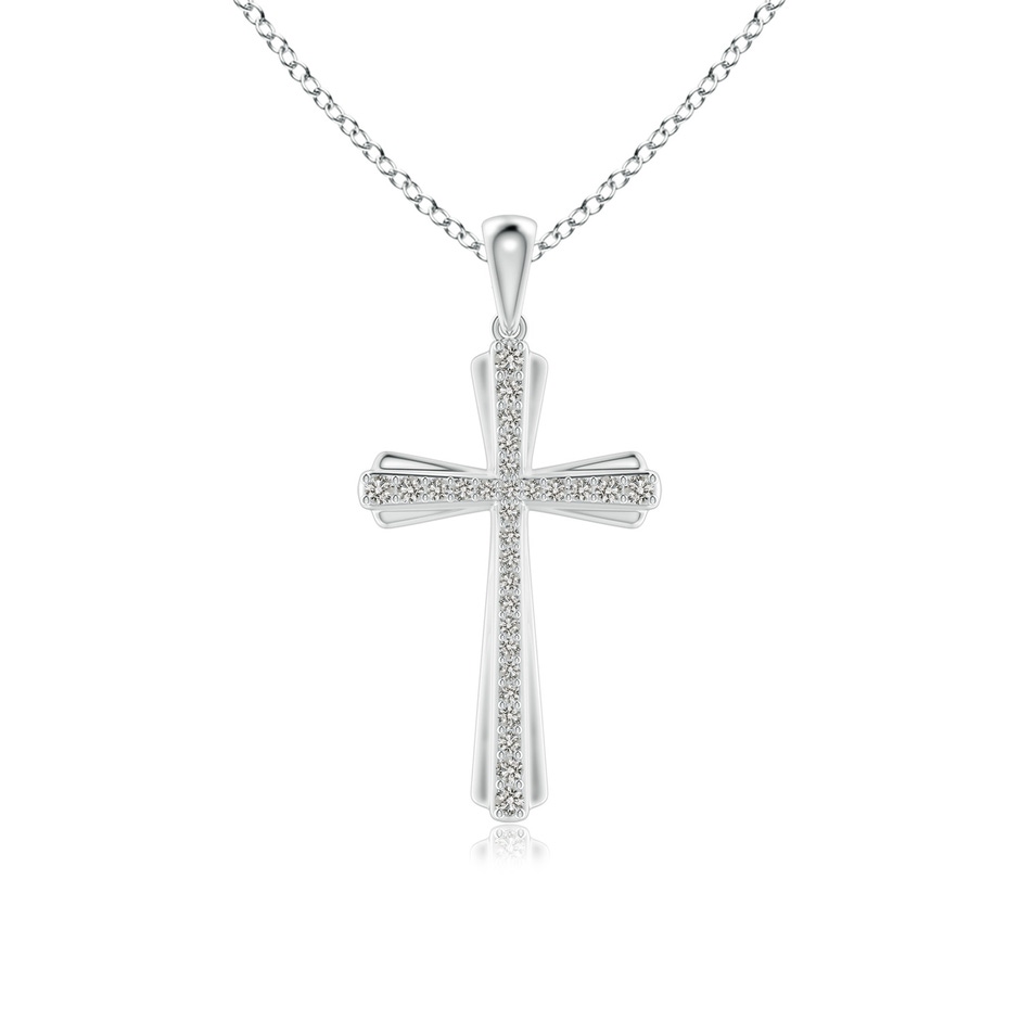 1.3mm KI3 Prong-Set Diamond Tapered Cross Pendant in P950 Platinum 